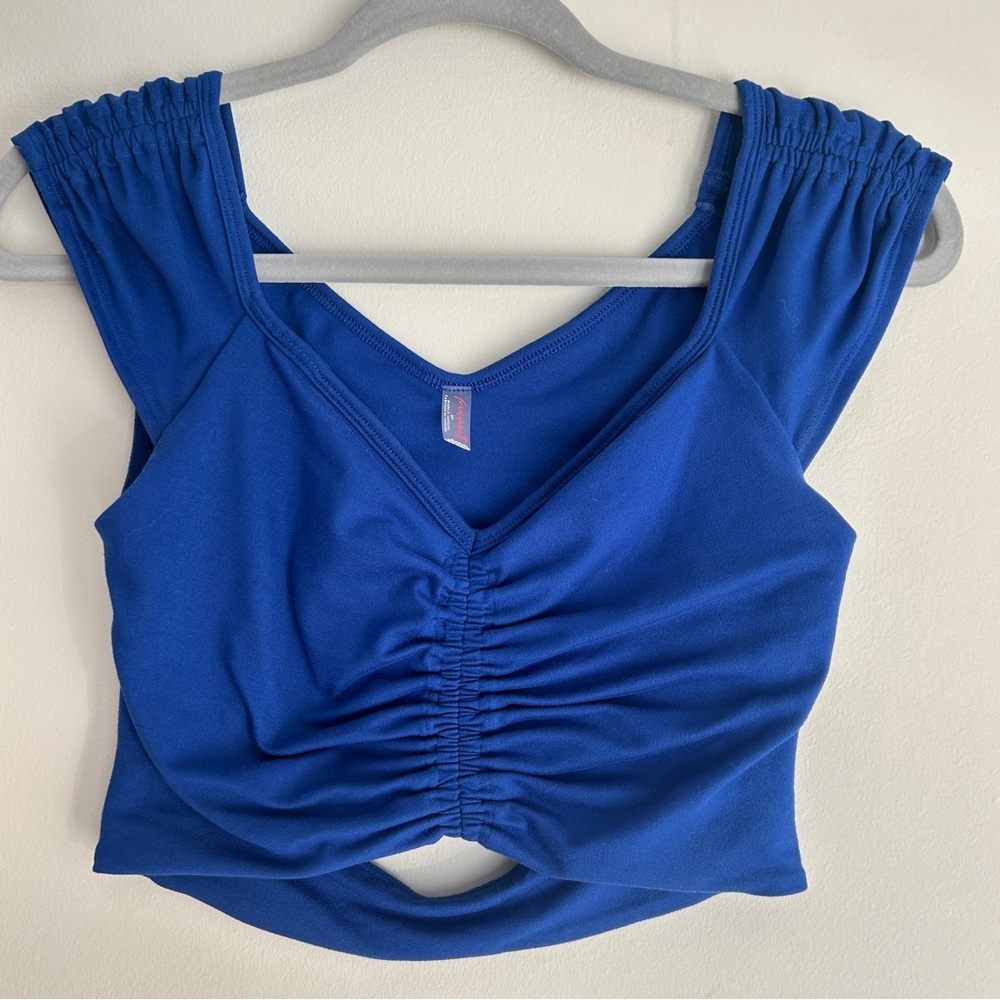 free people Breathe Deeper Crop Tank in blue